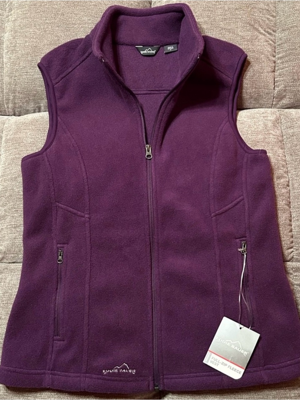 Eddie Bauer Deep Plum Full-Zip Fleece Vest